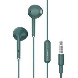 Ambrane Wired in Ear Earphones with in-line Mic for Clear Calling, 14mm Dynamic Drivers for BoostedBass, 3.5mm Jack, Multi-Functional Controller (Stringz 38 Lite, Green) image 1