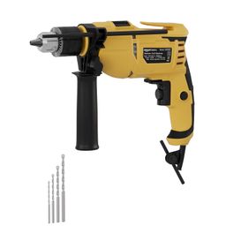 Amazon Basics Corded Variable Speed 550 W 13 mm Reversible Power Hammer Drill Machine | High Power Impact Drilling | Forward & Reverse Modes | 20L x 6W x 26H cm | Yellow image 1