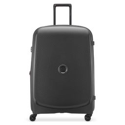 delsey paris Belmont Plus 76 cms Large Check-in Polypropylene Hard Sided 8 Wheels Spinner and Expandable Suitcase/Trolley Bag for Travel with ®SECURI TECH Zip- Black image 1