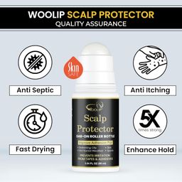 Woolip Scalp Protector Dab On Roller Bottle | Prevents Irritation From Tape & Adhesive Of Hair Wig & Patches | Anti-Bacterial & Anti-Itching | Reduces Itching & Improves Adhesion (90ML) image 3