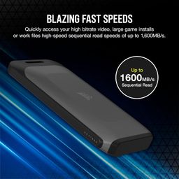 Corsair EX100U 1TBT Portable External SSD, Moves File Upto 20GBPS, Read Write Speed Upto 1600 mbps, 3 yrs Warranty, Sleek & Highly Portable Design image 3