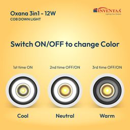 INVENTAA Oxana 3 in 1 COB Down Light with 2 Yrs Warranty | COB Light 3 in 1 for False Ceiling Can Also Be Installed As Shelf Light, LED Spotlight for Ceiling, Spotlight for Wall Or Conceal Light image 5