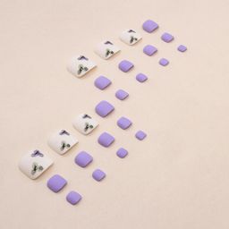 Buddy Jelly Trends Premium Designer 24pcs Toe Stick-on Nails set, with Easy Glue Tab application, Nails are Reusable & Unbreakable (F117) image 4