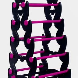 BEUWFEL 5 step Plastic Bangle Stand 10 Rods (Black with Pink) | Bangle storage organizer | Bangle Display Stand | Bangle display rack | Bangle stand for wardrobe | Bangle Hanging Stand image 3