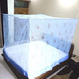 Yeebay Rectangular Shape Soft Mosquito Net (Macchardani) for Single & King Size Bed | Foldable Lightweight Mosquito Netting Protection for Baby / Adults | Blue - 3 x 6.5 Ft image 1