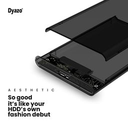Dyazo 2.5" SATA to USB 3.0 External Hard Drive Enclosure | Tool Free with Transparent Design | Support UASP Up to 5TB HDD/SSD Compatible with PC, Laptop and TV (Black) image 4