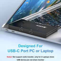 USB 3.2 Switch 2 Computers USB C, 10Gbps USB Switcher Selector for PC Laptop Keyboard Mouse Webcam USB-microphone, with 2 USB C-C cables image 4