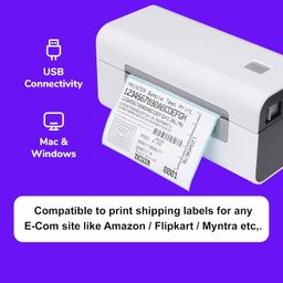 seiben XP D465B USB Direct 4×6" Shipping Label Printer |Adjustable Label Size| 203DPI Resolution 152mm/s Printing Speed Compatible with Windows,Mac,Linux Chrome OS (1Year Warranty) White image 3