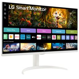 LG 32SR75U Smart Monitor with Steaming TV,32", 4K UHD (3840 x 2160), HDR10, USB Type-C, WebOS, Apple AirPlay 2, Screen Share, Bluetooth, Built-in Speaker, Height Adj., HDMI, USB, Remote Control,White image 3