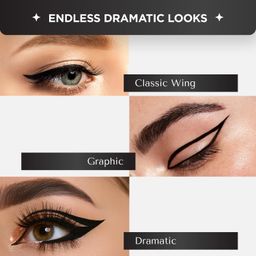 bella vita organic BELLAVITA Intense Drama Waterproof Smudge Proof Eyeliner 3.5ml, Black, Matte Finish, Fast-Drying, Felt Tip Applicator, Enriched with Biotin image 4