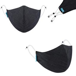 Maple DM-01 Mask for women Denim Reusable Washable Reversible 3 Layer Printed Fine Cotton Face Mask for Ladies Men Unisex With Adjustable Ear Loop Free Size image 4