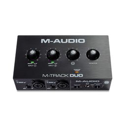 M-Audio M-Track Duo – USB Audio Interface for Recording, Streaming and Podcasting with Dual XLR, Line & DI Inputs, plus a Software Suite Included image 1