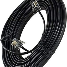 KEBILSHOP RJ11 5m cable for landline & telephone. Male-to-male extension cord with RJ11 plugs for modem, router, and landline. 2-pin, 1-line wire for single line use. Includes 2 cords per pack. image 1