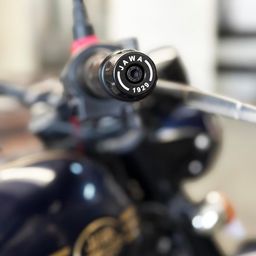 NEWCLUBAUTO Premium Solid Metal Handle Bar Ends Left and Right Compatible for Jawa Forty Two, Black (Pack of 2) image 2