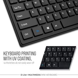 LAPCARE D-Lite Plus Wireless Keyboard with 2.4 Ghz & 10 M Bt Range &78 Keys, 8 Million Key Life, Minimalist Design,Compatible Window98, Me, 2000, Xp, Windows Vista/7/8/10,Linux (D-Lite + Blk), Black image 5