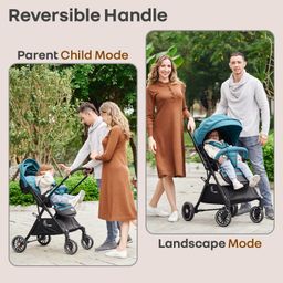 R for Rabbit Street Smart Nova Stylish Baby Stroller | Pram with Reversible Handle, One Hand Fold Mechanism for 0-3 Years Boy & Girl (Green Black) image 2