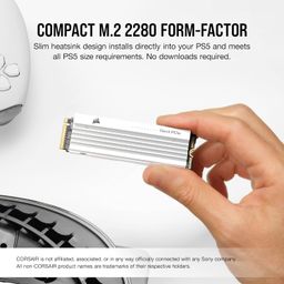 Corsair MP600 PRO LPX 1TB M.2 NVMe PCIe x4 Gen4 SSD - Optimized for PS5 (Up to 7,100MB/sec Sequential Read & 5,800MB/sec Sequential Write Speeds, High-Speed Interface, Compact Form Factor) White image 3