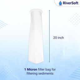 RiverSoft Sediment Filter FB-20-1M, Filter Bag 1 Micron for filtering sand, dirt, rust from water (20 inch, PP, White, Pack of 1) image 2