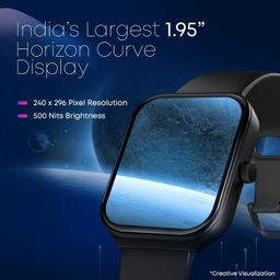 Fastrack Limitless FS1 Smart Watch|Biggest 1.95" Horizon Curve Display|SingleSync BT Calling v5.3|Built-in Alexa|Upto 5 Day Battery|ATS Chipset with Zero Lag|100+ Sports Modes|150+ Watchfaces,Black image 2