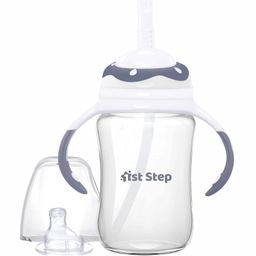 1ST STEP 220ml TRITAN Non-Spill Interchangeable Sipper/Sippy Cup with Soft Silicone Spout and Straw image 1