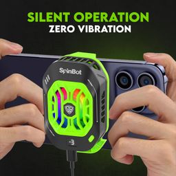 SpinBot IceDot Neo Mobile Cooler with Semiconductor Technology | Gaming Phone Cooler for Instant Cooling with RGB Lightning- Android and iPhones Compatible (Black & Green) image 4