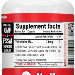 NutriJa Yohimbine 7.5MG - 60 Capsules, 80 grams image 2