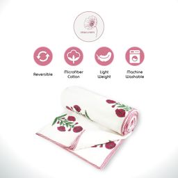 Indigo & Poppy Home Linen Cotton Reversible Dohar Single Bed Size | Jaipuri Printed Artisan Block Design Blanket | Soft Lightweight Ac Comforter Quilt (56"X88",Sada Bahar) Pack of 1, 240 TC image 3