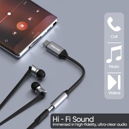Sounce Type C to 3.5mm Portable Audio Aux Adapter, Connector, Built-in DAC, Braided Cable, Compatible with iPhone 16 Series /15 Series, Galaxy S25/S24 Ultra/S24 & Other Type C Phones image 3
