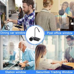 chunhee Window Speaker Intercom System Anti-Interfernce Dual-Way Intercommunication Microphone and Speaker Bank Window Inercom for Glass Window Microphone for Business/Bank/Office/Hospital image 4