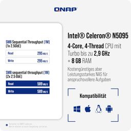 QNAP TS-664-8G 6 Bay High-Performance Desktop NAS with Intel Celeron Quad-core Processor, M.2 PCIe Slots and Dual 2.5GbE (2.5G/1G/100M) Network Connectivity (Diskless) image 3