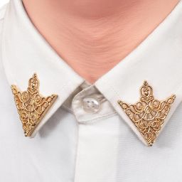to the nines Golden Triangular Collar Pins image 3