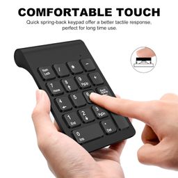 Wireless Numeric Keypad, TRELC Mini 2.4G 18 Keys Number Pad, Portable Silent Financial Accounting Numeric Keypad Keyboard Extensions with Wireless Mouse for Laptop, PC, Desktop, Notebook(Black) image 4