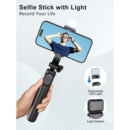 TARAVEE 3-in-1 Bluetooth Selfie Stick Tripod with Rechargeable LED Light & Wireless Remote, Extendable Phone Stand with Dual Brightness for Makeup, Photoshoots & Vlogging,for iPhone & Android image 4
