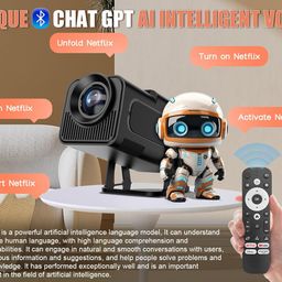 Alwtniet [Netflix Licensed] Hy320 Ntv Android 13 Smart Projector With Official Tv Apps, Chatgpt Voice Assistant, 1080P Native 320 Ansi Movie Portable Projector With 5G Wifi And Bt5.2 For Home Cinema image 2