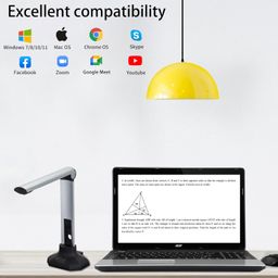 QOMO QPC20 Portable 5.0 MP Document Camera Scanner, USB, Foldable, Lightweight, Affordable image 5