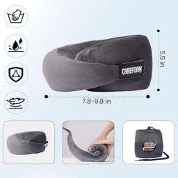 CareFoam Travel Neck Pillow | Premium Memory Foam Neck Pillow for Flight Travel, Car Sleeping | Adjustable Head Rest, Neck Rest Travelling Pillow for Sleeping Head Support image 5