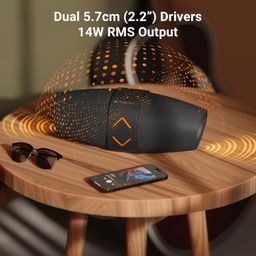 ZEBRONICS Sound Feast 55, Portable Bluetooth Speaker, 14 Watts, 20 Hours Playback, Dual 5.7 cm Drivers, Dual Passive Radiator, Call Function, RGB, Bluetooth v5.3 | TWS | USB | mSD | AUX, Deep Bass image 2