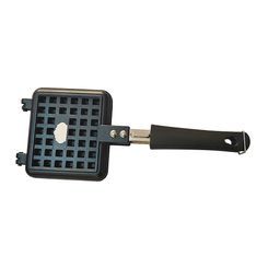 sukhrup Waffle Maker Machine With Comfortable Handle For Kitchen Gas Stove Non Stick Waffle Maker Pan Press Plate Cooking Baking Tool with Long Handle, Low Power Consumption (Black) image 3