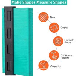 eerav Master Outline Contour Gauge Duplicator Profile Tool & Super Measuring Plastic Ruler for Corners, Woodworking Templates, Tiles, and Laminate image 2