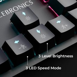 ZEBRONICS Nitro Plus Mechanical Keyboard, 104 Keys, Clicky Blue Switches, Integrated Multimedia Keys, Multicolor LED, Windows Lock Function, 1.5m Durable Cable (Black) image 5