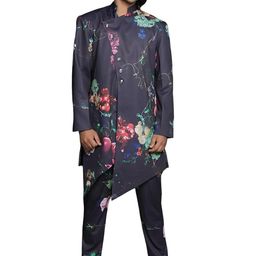 curvshape Two Piece Crepe Suit57 for Men Freesize Multicolor Multicolour image 1