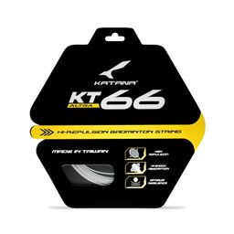 Katana KT-66 Strings 0.66mm | Durability High | High Repulsion Badminton Strings | Available in 5 Different Color (Pack of 2) White image 1