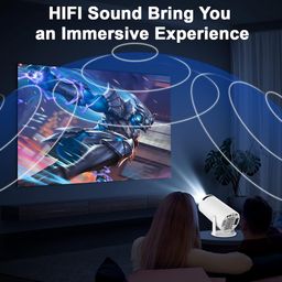magcubic Mini Portable Keystone Projector, 4K/200 Ansi Smart Video Projector With Wifi 6, Bt 5.0, 130 Inch, 180 Degree Rotation, Android 11.0 Integrated Operating System, Grey image 5