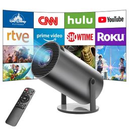 astarama Mini Projector,Smart Projector,4K Projector with Wifi 6 and Bluetooth 5,Portable Projector with Android 11, Automatic Keystone Correction,180 Degree,130 Inch Display image 1