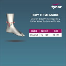 Tynor Ankle Support (Neo), Grey, Universal Size, 1 Unit image 4