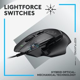 logitech g Logitech G502 X Wired Gaming Mouse - LIGHTFORCE Hybrid Optical-Mechanical Primary switches, Hero 25K Gaming Sensor, Compatible with PC/macOS/Windows - Black image 2