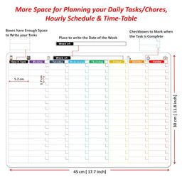 WishKraft Magnetic Daily Routine Planner [18x12 inch] for Fridge | Dry Erase Whiteboard | to Do List | Time-Task Activity Schedule Magnet Planning Board Calendar Sheet with Markers & Duster image 2