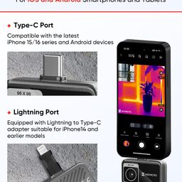 HIKMICRO MiniE Thermal Camera Android/iOS, Thermal Imaging Camera with SuperIR Image Enhancement, 25Hz, No Battery, for Phone/Tablet, USB-C/Lightning Port (Adapter Included, support iPhone 15/16) image 2