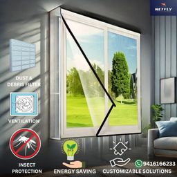 netfly mosquito net Netfly 120 GSM Window Mosquito Net – Easy Install Polyester Mesh Insect Screen for Windows & Doors, Strong Adhesive Velcro, Washable & Reusable Bug Screen (4x5 FT, White) image 4