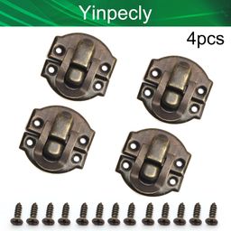 Yinpecly Toggle Catch Lock 1.14'' x 1.02'' (LxW) Retro Decorative Hasp for Suitcase Chest Trunk Latch Clasp, Bronze 4pcs image 4